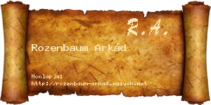 Rozenbaum Arkád névjegykártya